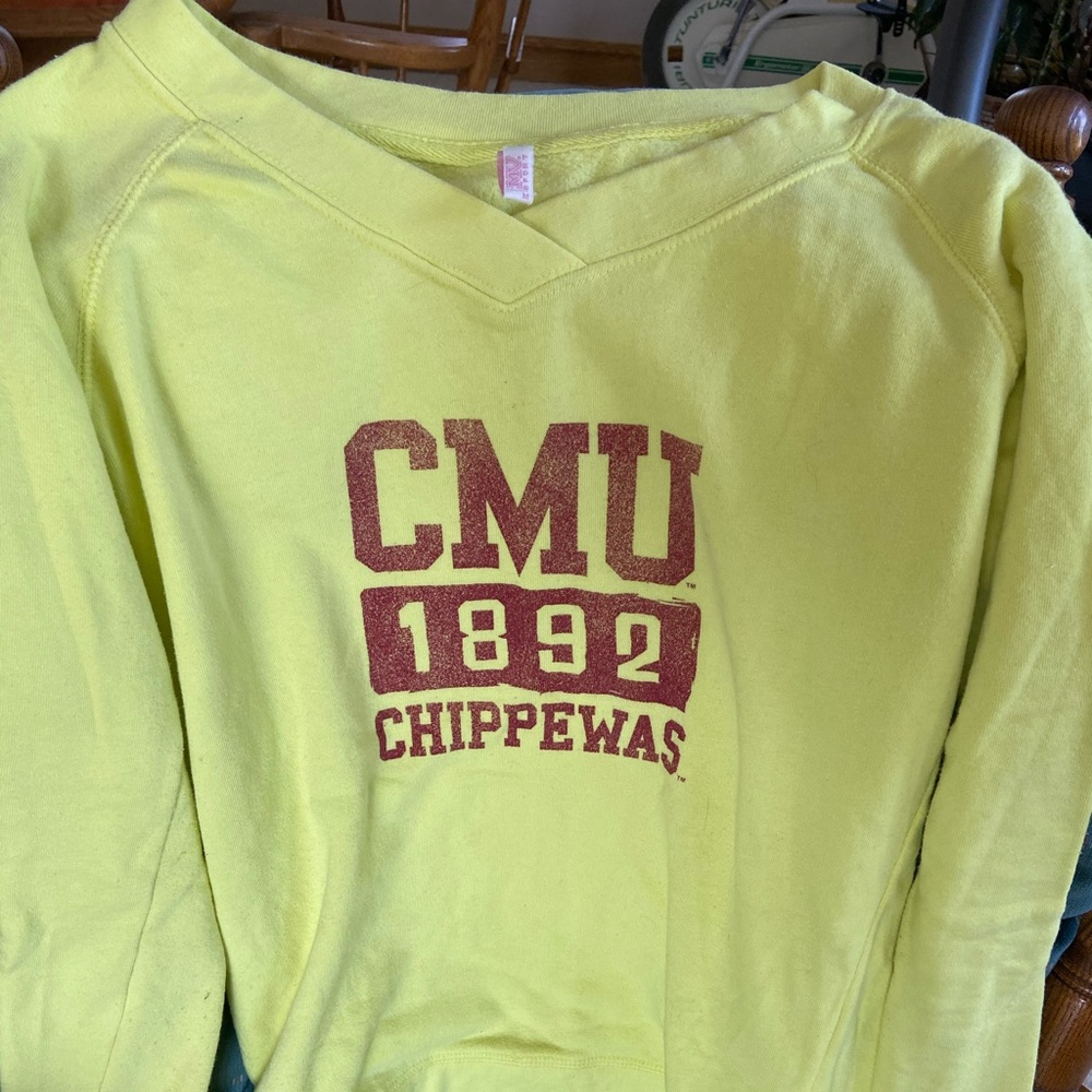 Yellow Central Michigan University sweatshirt
